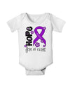 Hope for a Cure - Purple Ribbon Alzheimers Disease - Flowers Baby Romper Bodysuit-Baby Romper-TooLoud-White-06-Months-Davson Sales