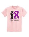 Hope for a Cure - Purple Ribbon Alzheimers Disease - Flowers Childrens T-Shirt-Childrens T-Shirt-TooLoud-PalePink-X-Small-Davson Sales