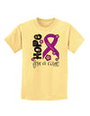 Hope for a Cure - Purple Ribbon Alzheimers Disease - Flowers Childrens T-Shirt-Childrens T-Shirt-TooLoud-Daffodil-Yellow-X-Small-Davson Sales