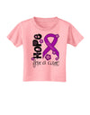 Hope for a Cure - Purple Ribbon Alzheimers Disease - Flowers Toddler T-Shirt-Toddler T-Shirt-TooLoud-Candy-Pink-2T-Davson Sales