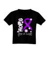 Hope for a Cure - Purple Ribbon Alzheimers Disease - Flowers Toddler T-Shirt Dark-Toddler T-Shirt-TooLoud-Black-2T-Davson Sales