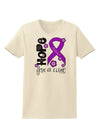 Hope for a Cure - Purple Ribbon Alzheimers Disease - Flowers Womens T-Shirt-Womens T-Shirt-TooLoud-Natural-X-Small-Davson Sales