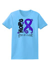 Hope for a Cure - Purple Ribbon Alzheimers Disease - Flowers Womens T-Shirt-Womens T-Shirt-TooLoud-Aquatic-Blue-X-Small-Davson Sales