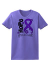 Hope for a Cure - Purple Ribbon Alzheimers Disease - Flowers Womens T-Shirt-Womens T-Shirt-TooLoud-Violet-X-Small-Davson Sales