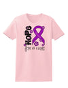 Hope for a Cure - Purple Ribbon Alzheimers Disease - Flowers Womens T-Shirt-Womens T-Shirt-TooLoud-PalePink-X-Small-Davson Sales