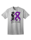 Hope for a Cure - Purple Ribbon Crohnâ€™s Disease - Flowers Adult T-Shirt-Mens T-Shirt-TooLoud-AshGray-Small-Davson Sales