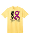 Hope for a Cure - Purple Ribbon Crohnâ€™s Disease - Flowers Adult T-Shirt-Mens T-Shirt-TooLoud-Yellow-Small-Davson Sales