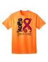 Hope for a Cure - Purple Ribbon Crohnâ€™s Disease - Flowers Adult T-Shirt-Mens T-Shirt-TooLoud-Neon-Orange-Small-Davson Sales