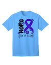 Hope for a Cure - Purple Ribbon Crohnâ€™s Disease - Flowers Adult T-Shirt-Mens T-Shirt-TooLoud-Aquatic-Blue-Small-Davson Sales