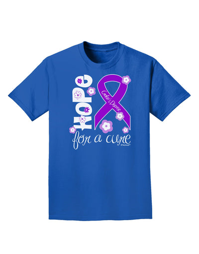 Hope for a Cure - Purple Ribbon Crohn’s Disease - Flowers Adult Dark T-Shirt-Mens T-Shirt-TooLoud-Royal-Blue-Small-Davson Sales