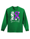 Hope for a Cure - Purple Ribbon Crohn’s Disease - Flowers Adult Long Sleeve Dark T-Shirt-TooLoud-Kelly-Green-Small-Davson Sales