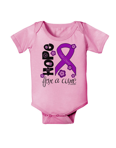 Hope for a Cure - Purple Ribbon Crohn’s Disease - Flowers Baby Romper Bodysuit-Baby Romper-TooLoud-Light-Pink-06-Months-Davson Sales