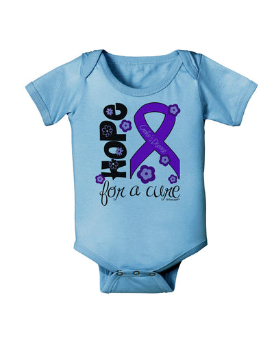 Hope for a Cure - Purple Ribbon Crohn’s Disease - Flowers Baby Romper Bodysuit-Baby Romper-TooLoud-Light-Blue-06-Months-Davson Sales