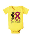 Hope for a Cure - Purple Ribbon Crohn’s Disease - Flowers Baby Romper Bodysuit-Baby Romper-TooLoud-Yellow-06-Months-Davson Sales