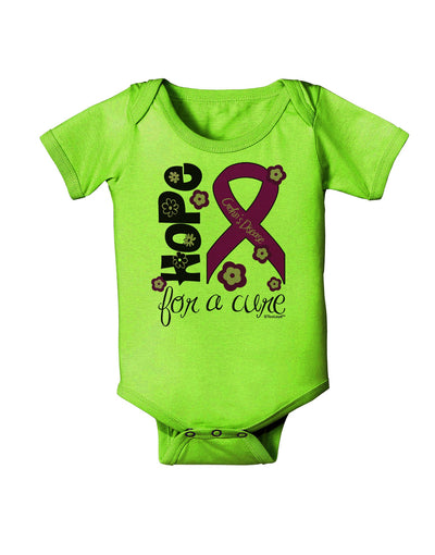 Hope for a Cure - Purple Ribbon Crohn’s Disease - Flowers Baby Romper Bodysuit-Baby Romper-TooLoud-Lime-Green-06-Months-Davson Sales