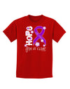 Hope for a Cure - Purple Ribbon Crohn’s Disease - Flowers Childrens Dark T-Shirt-Childrens T-Shirt-TooLoud-Red-X-Small-Davson Sales