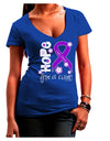 Hope for a Cure - Purple Ribbon Crohn's Disease - Flowers Juniors V-Neck Dark T-Shirt-Womens V-Neck T-Shirts-TooLoud-Royal-Blue-Juniors Fitted Small-Davson Sales