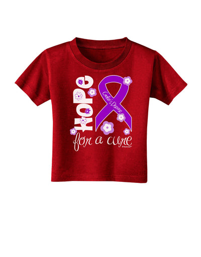 Hope for a Cure - Purple Ribbon Crohn’s Disease - Flowers Toddler T-Shirt Dark-Toddler T-Shirt-TooLoud-Red-2T-Davson Sales