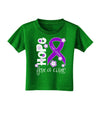 Hope for a Cure - Purple Ribbon Crohn’s Disease - Flowers Toddler T-Shirt Dark-Toddler T-Shirt-TooLoud-Clover-Green-2T-Davson Sales