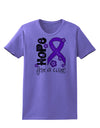 Hope for a Cure - Purple Ribbon Crohn’s Disease - Flowers Womens T-Shirt-Womens T-Shirt-TooLoud-Violet-X-Small-Davson Sales