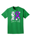 Hope for a Cure - Purple Ribbon Epilepsy - Flowers Adult Dark T-Shirt-Mens T-Shirt-TooLoud-Kelly-Green-Small-Davson Sales