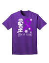 Hope for a Cure - Purple Ribbon Epilepsy - Flowers Adult Dark T-Shirt-Mens T-Shirt-TooLoud-Purple-Small-Davson Sales