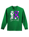 Hope for a Cure - Purple Ribbon Epilepsy - Flowers Adult Long Sleeve Dark T-Shirt-TooLoud-Kelly-Green-Small-Davson Sales