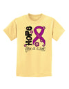 Hope for a Cure - Purple Ribbon Epilepsy - Flowers Childrens T-Shirt-Childrens T-Shirt-TooLoud-Daffodil-Yellow-X-Small-Davson Sales