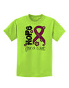Hope for a Cure - Purple Ribbon Epilepsy - Flowers Childrens T-Shirt-Childrens T-Shirt-TooLoud-Lime-Green-X-Small-Davson Sales