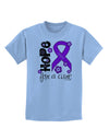 Hope for a Cure - Purple Ribbon Epilepsy - Flowers Childrens T-Shirt-Childrens T-Shirt-TooLoud-Light-Blue-X-Small-Davson Sales