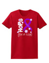 Hope for a Cure - Purple Ribbon Epilepsy - Flowers Womens Dark T-Shirt-TooLoud-Red-X-Small-Davson Sales