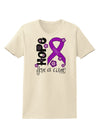 Hope for a Cure - Purple Ribbon Epilepsy - Flowers Womens T-Shirt-Womens T-Shirt-TooLoud-Natural-X-Small-Davson Sales