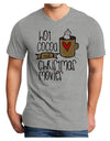 Hot Cocoa and Christmas Movies Adult V-Neck T-shirt-Mens T-Shirt-TooLoud-HeatherGray-Small-Davson Sales