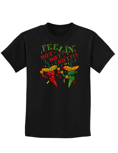 Hot Hot Hot Chili Pepper Childrens Dark T-Shirt-Childrens T-Shirt-TooLoud-Black-X-Small-Davson Sales