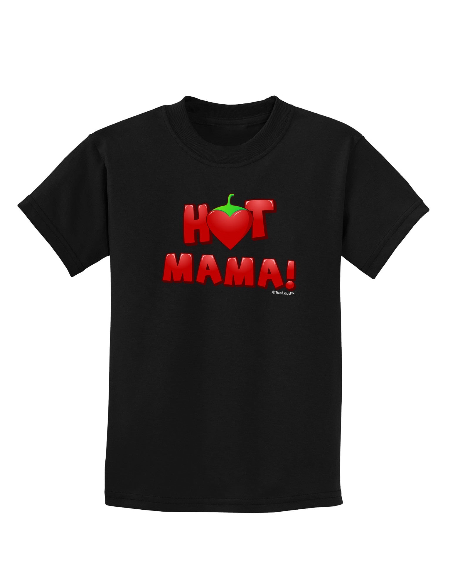 Hot Mama Chili Heart Childrens Dark T-Shirt-Childrens T-Shirt-TooLoud-Black-X-Small-Davson Sales