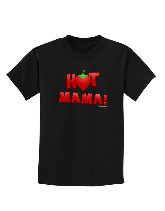 Hot Mama Chili Heart Childrens Dark T-Shirt-Childrens T-Shirt-TooLoud-Black-X-Small-Davson Sales
