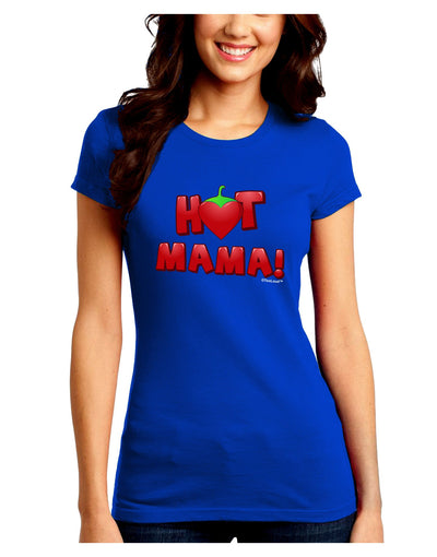 Hot Mama Chili Heart Juniors Petite Crew Dark T-Shirt-T-Shirts Juniors Tops-TooLoud-Royal-Blue-Juniors Fitted Small-Davson Sales