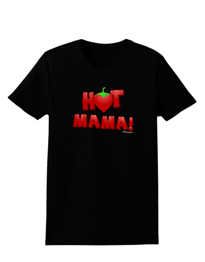 Hot Mama Chili Heart Womens Dark T-Shirt-TooLoud-Black-X-Small-Davson Sales