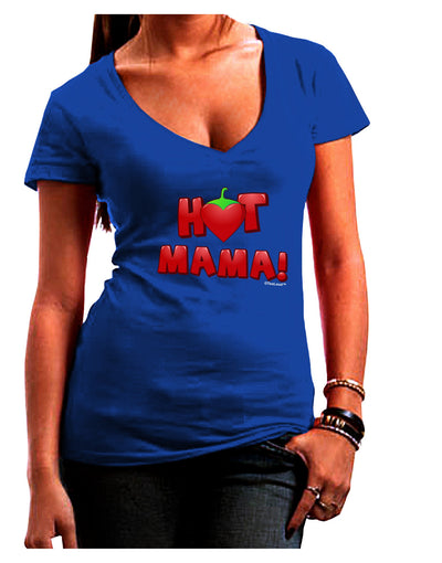 Hot Mama Chili Heart Womens V-Neck Dark T-Shirt-Womens V-Neck T-Shirts-TooLoud-Royal-Blue-Juniors Fitted Small-Davson Sales