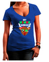 Hot Momma Reindeer Matching Deer Juniors V-Neck Dark T-Shirt-Womens V-Neck T-Shirts-TooLoud-Royal-Blue-Juniors Fitted Small-Davson Sales