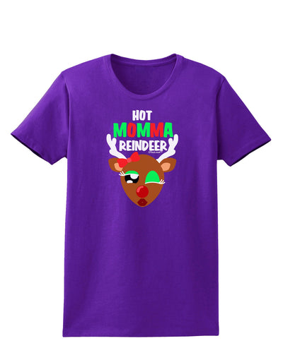 Hot Momma Reindeer Matching Deer Womens Dark T-Shirt-TooLoud-Purple-X-Small-Davson Sales