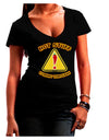 Hot Stuff Coming Through Juniors V-Neck Dark T-Shirt-Womens V-Neck T-Shirts-TooLoud-Black-Juniors Fitted Small-Davson Sales