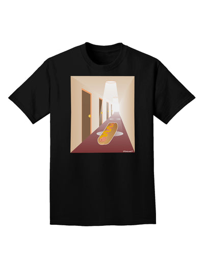 Hotdog in a Hallway Adult Dark T-Shirt-Mens T-Shirt-TooLoud-Black-Small-Davson Sales