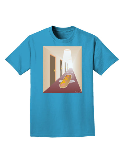 Hotdog in a Hallway Adult Dark T-Shirt-Mens T-Shirt-TooLoud-Turquoise-Small-Davson Sales