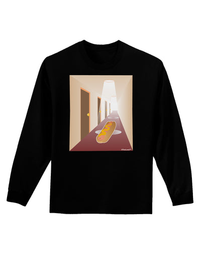 Hotdog in a Hallway Adult Long Sleeve Dark T-Shirt-TooLoud-Black-Small-Davson Sales