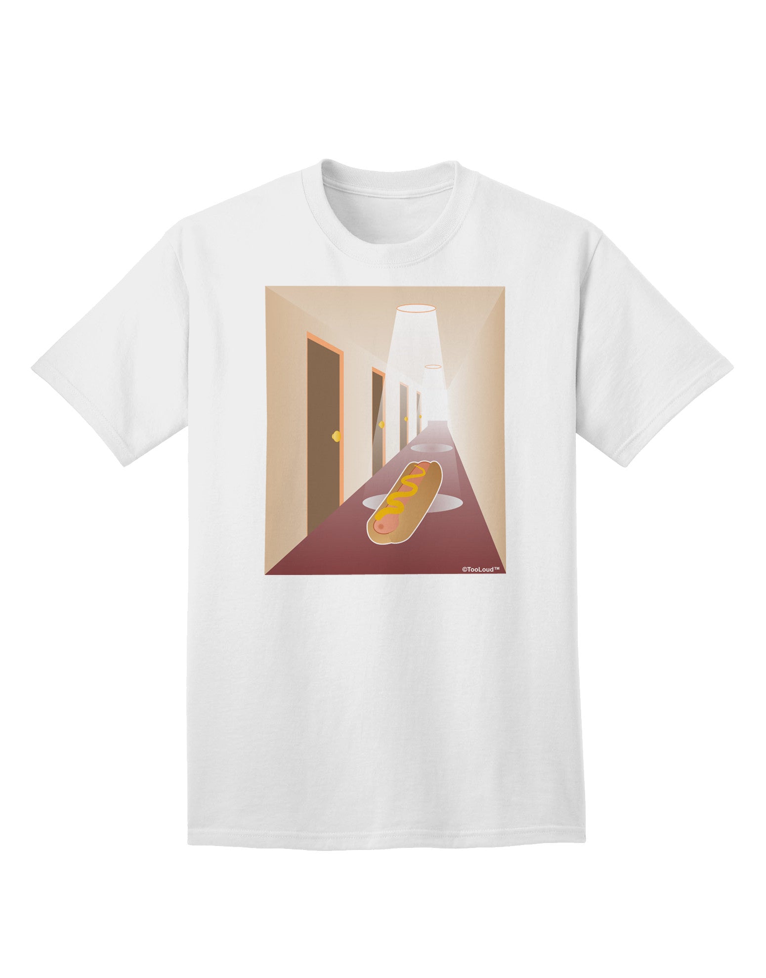 Hotdog in a Hallway Adult T-Shirt-Mens T-Shirt-TooLoud-White-Small-Davson Sales