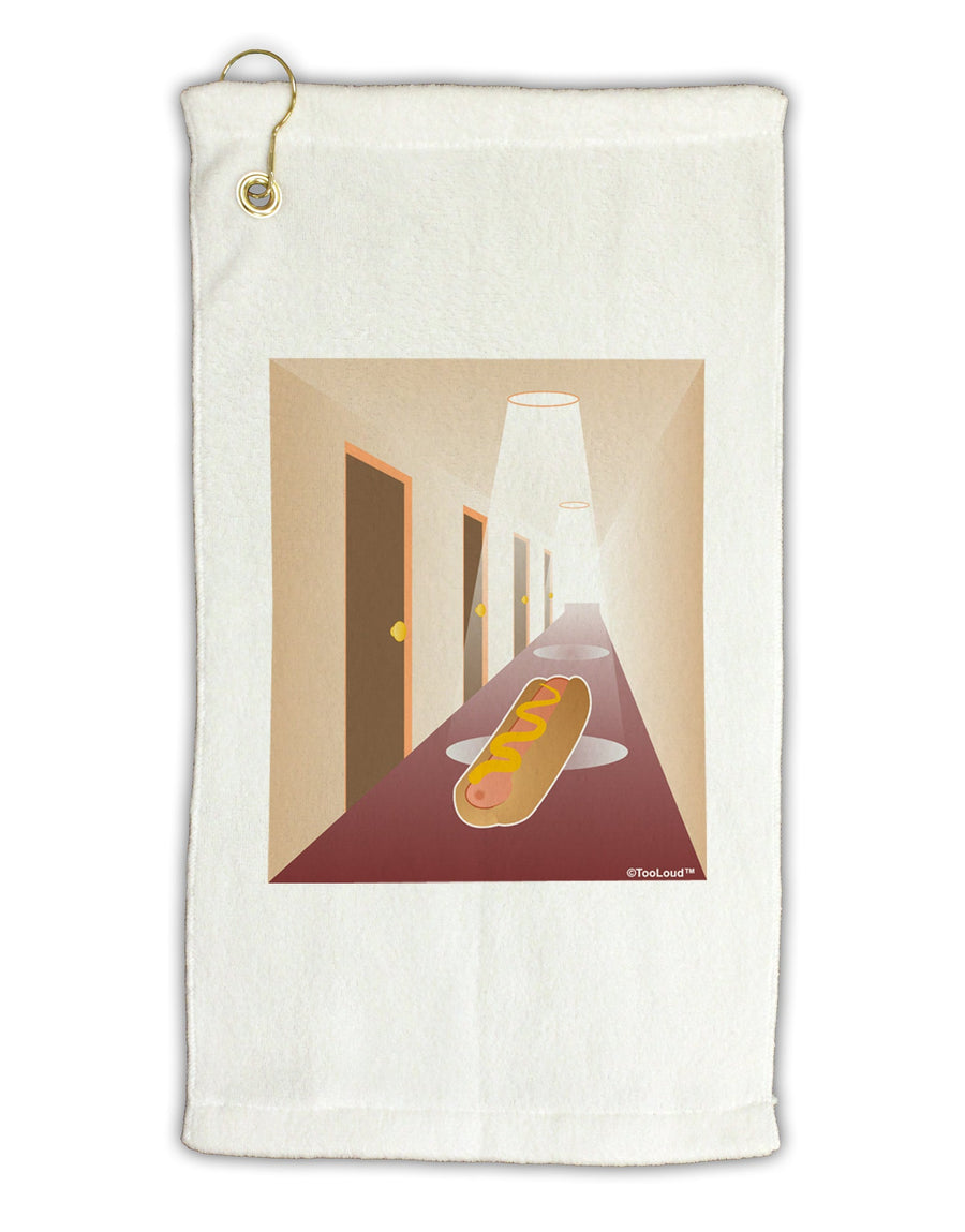 Hotdog in a Hallway Micro Terry Gromet Golf Towel 16 x 25 inch by TooLoud-Golf Towel-TooLoud-White-Davson Sales