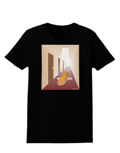 Hotdog in a Hallway Womens Dark T-Shirt-TooLoud-Black-X-Small-Davson Sales