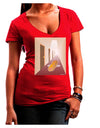 Hotdog in a Hallway Womens V-Neck Dark T-Shirt-Womens V-Neck T-Shirts-TooLoud-Red-Juniors Fitted Small-Davson Sales