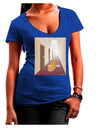 Hotdog in a Hallway Womens V-Neck Dark T-Shirt-Womens V-Neck T-Shirts-TooLoud-Royal-Blue-Juniors Fitted Small-Davson Sales